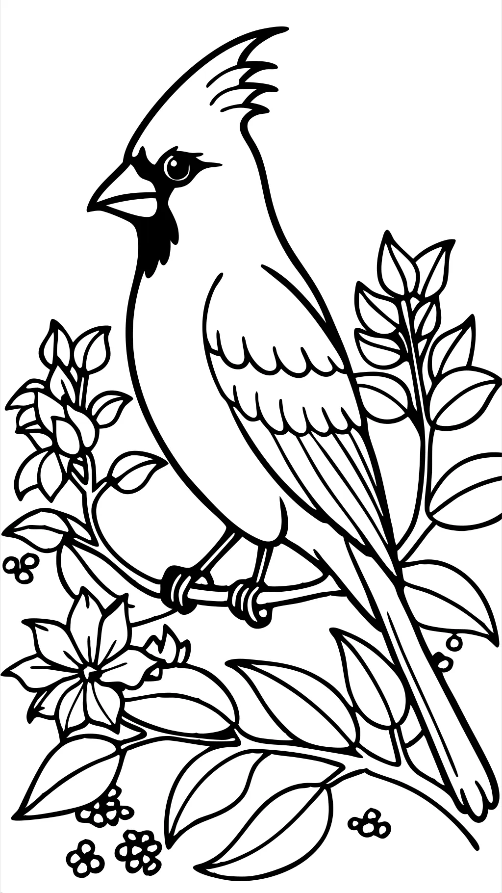 coloriage cardinal rouge